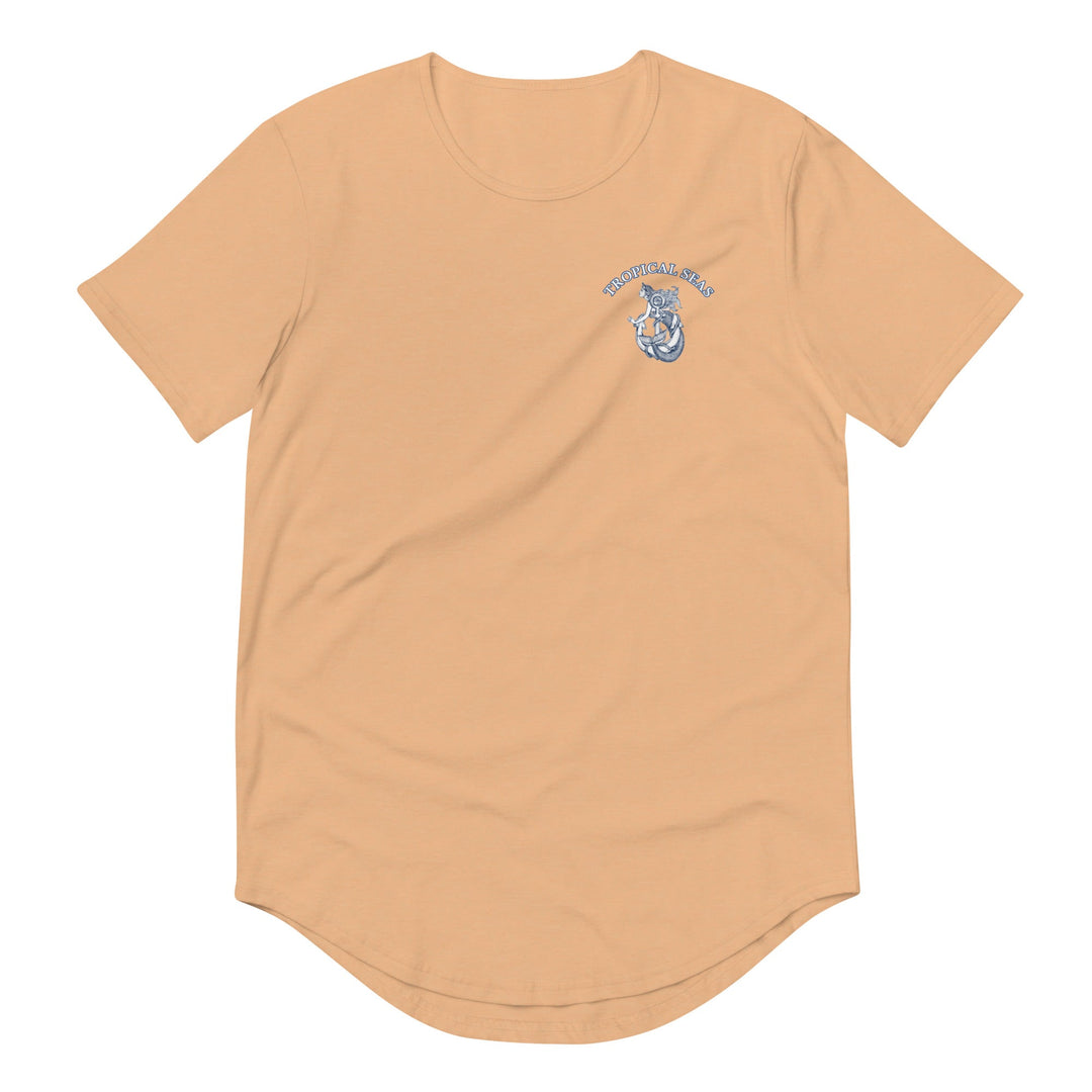 Men's Curved Hem Ancient Mermaid Anchor T-Shirt
