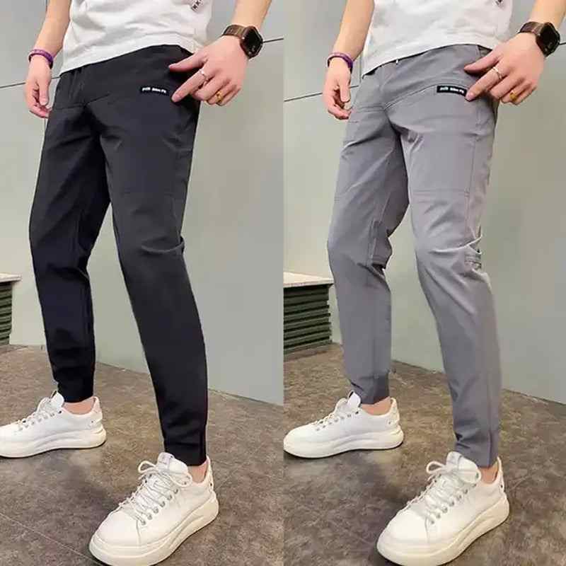 Men\'S High Stretch Multi-Pocket Skinny Cargo Pants Multi-Pocket Sweatpants Solid Color Casual Work Outdoor Joggers Trousers