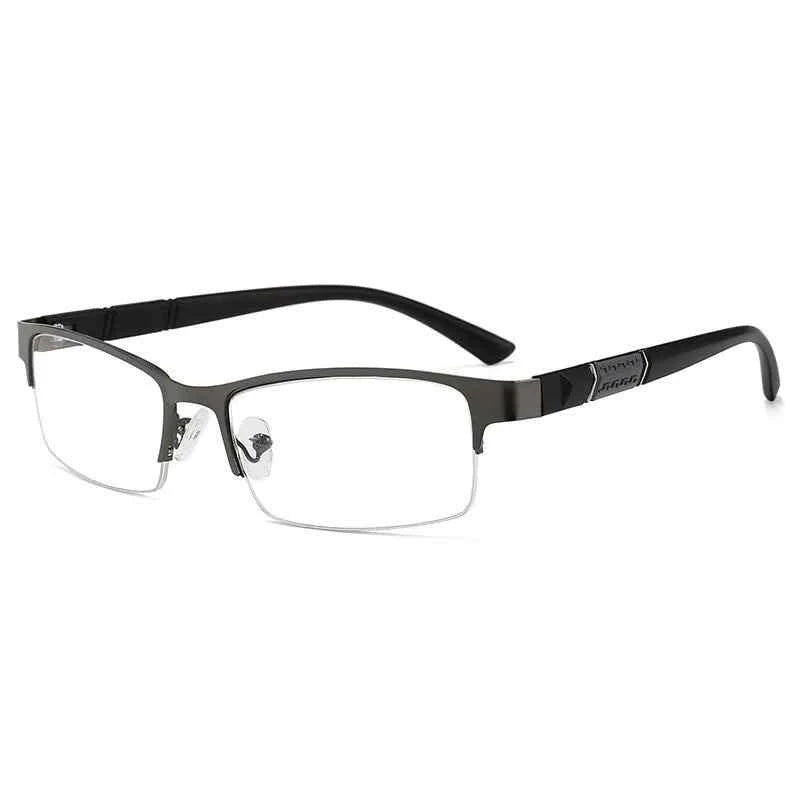 Combat Eye Strain with Unisex Anti Blue Rays Computer Glasses: Alloy Half Frame Design with Blue Light Coating for Enhanced Comfort