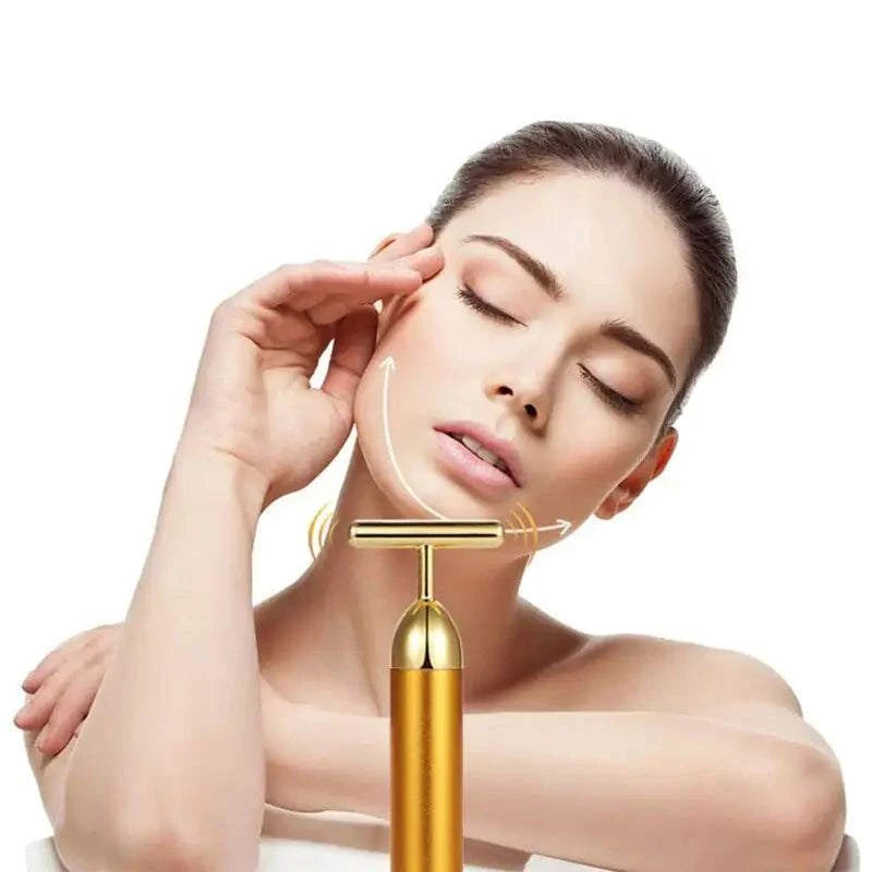 Elevate Your Skincare Routine with Our Energy 24K Gold T Beauty Bar Facial Roller Massager: Experience Radiant, Youthful Skin