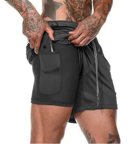 2019 Mens 2 in 1 Fitness Running Shorts