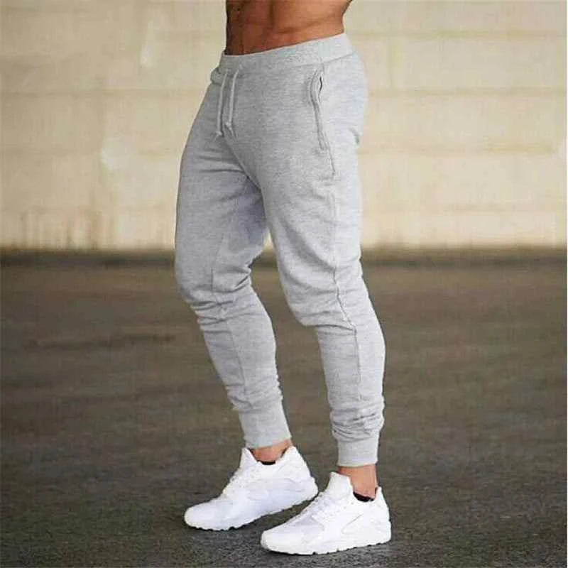 Men's Fitness Muscle Gray Jogging Pants