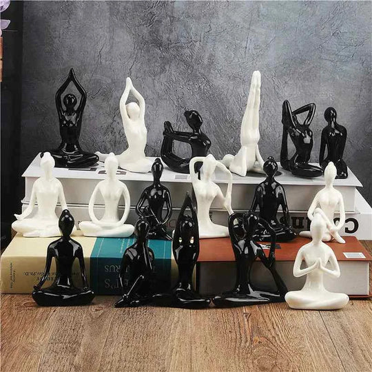 Ceramic Yoga Poses Figurine