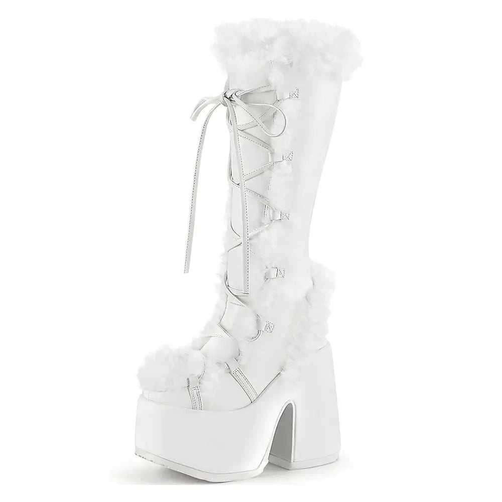 Chunky High Heeled Winter Boots