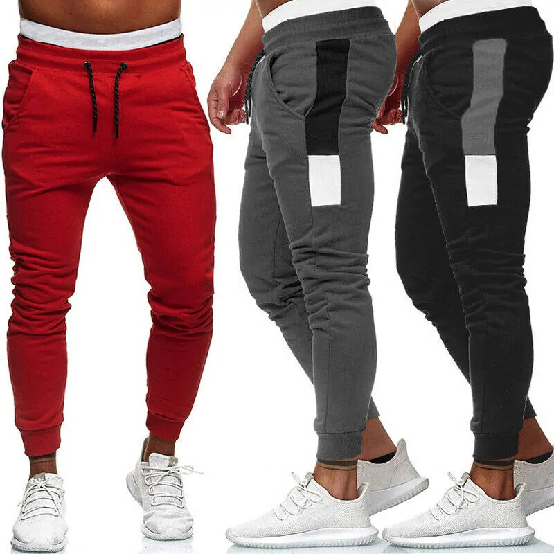 New Men's Fashion Track Pants: Long Trousers for Fitness Workout