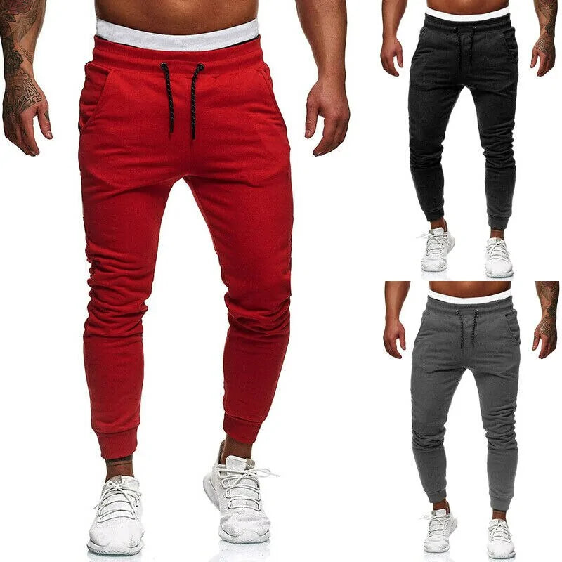 New Men's Fashion Track Pants: Long Trousers for Fitness Workout