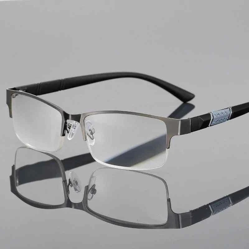 Combat Eye Strain with Unisex Anti Blue Rays Computer Glasses: Alloy Half Frame Design with Blue Light Coating for Enhanced Comfort