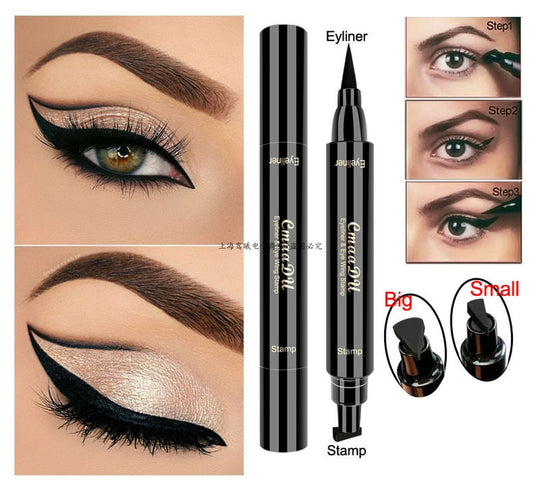 1 PCs Double ended Liquid Eyeliner Big Small Eyeliner Stamp Waterproof