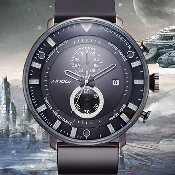 SINOBI 9689 Fashion Men Watch Luxury Multi-function Chronograph Military Quartz Wrist Watch