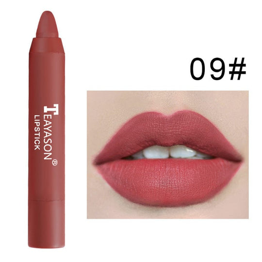 Matte Lipstick Matte Velvet Lipstick Pen Bean Paste Milk Tea Color Lipstick Crayons Lipstick Students