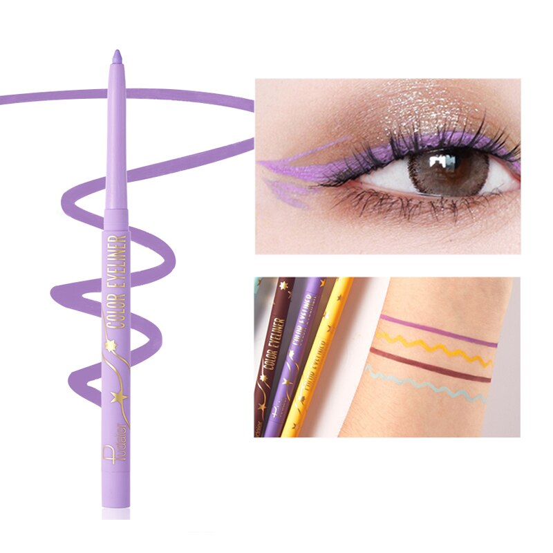 1PCS Professional Purple Black Eyeliner Waterproof Quick drying Pen