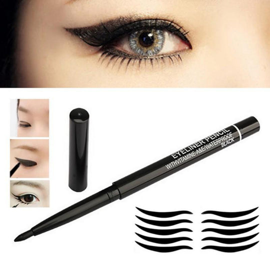 1pc Portable Eyeliner Cream Black Eye Liner Pen Natural Waterproof