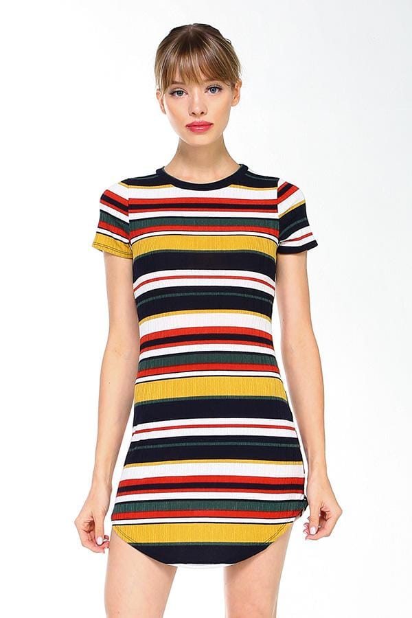 Multi Stripe Body Contour Dress