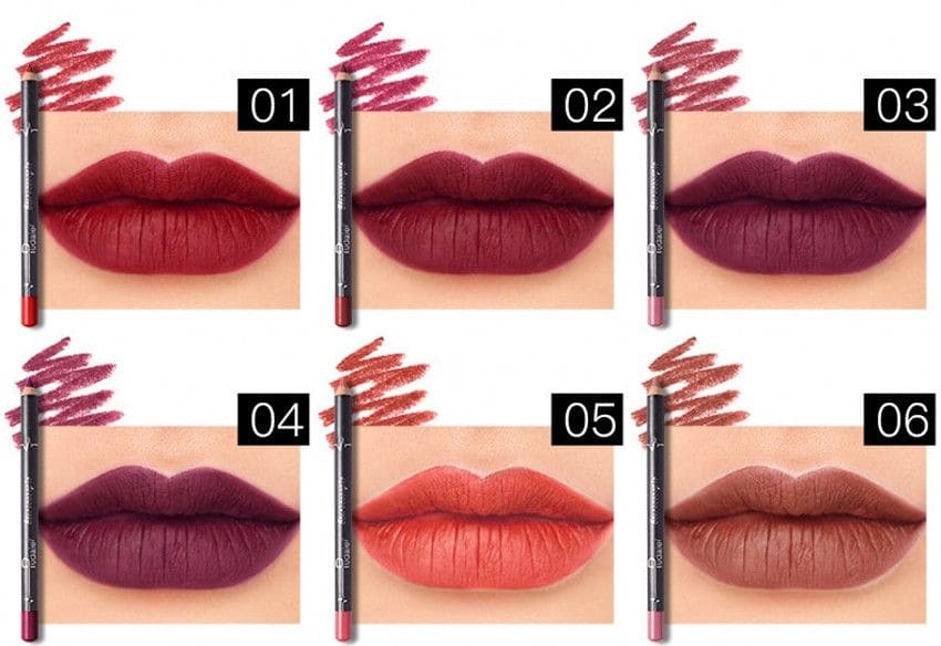 5WOOLOVE Lip Liner Pencil, 12 Colors, Matte, Moisturizing, Waterproof, Long Lasting, Professional Makeup Kit