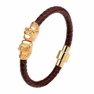 Skull Bangle Bracelet Multicolor Leather Chain Bracelets