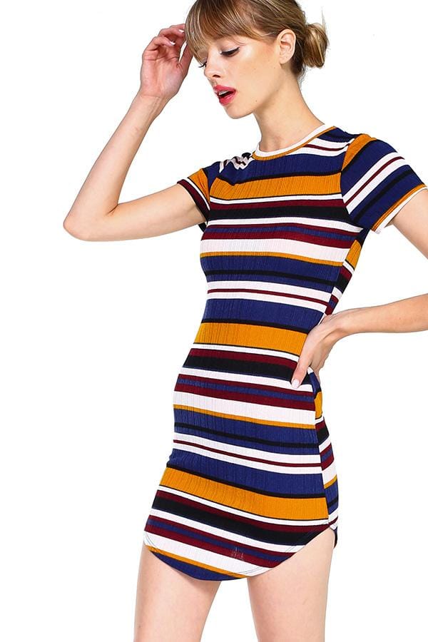 Multi Stripe Body Contour Dress