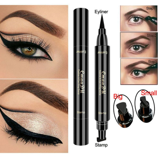 Double Wing Stamp Eyeliner Black Liquid Eyeliner Professional