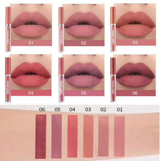 3Wholesale 6 Pcs Matte Lip Gloss Private Label Waterproof Liquid Lipstick Matte Lipstick Set