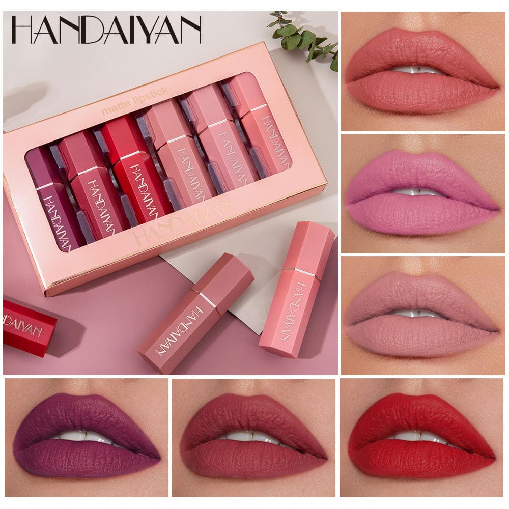 3HANDAIYAN 6 Color Set Lip Stick Vegan Organic