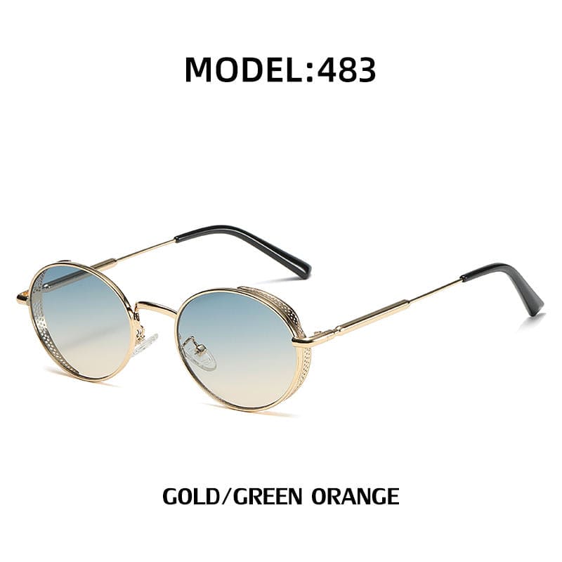 2small round mens designer shades sunglasses luxury high quality metal classic retro vintage sunglasses