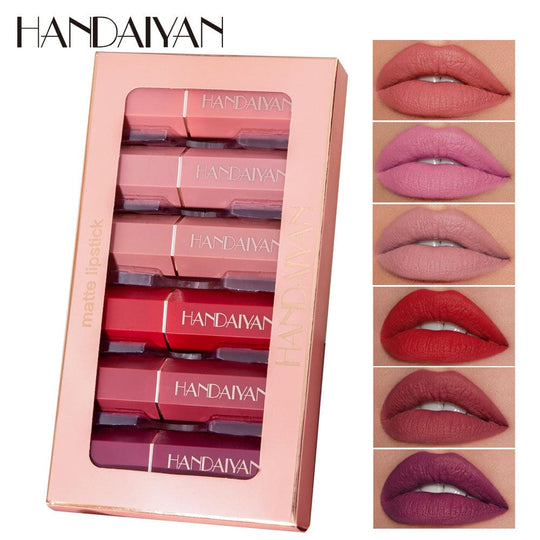 2HANDAIYAN 6 Color Set Lip Stick Vegan Organic