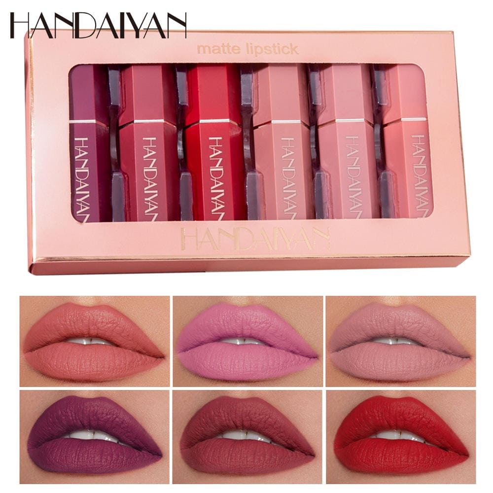 5HANDAIYAN 6 Color Set Lip Stick Vegan Organic