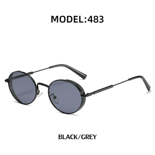 5small round mens designer shades sunglasses luxury high quality metal classic retro vintage sunglasses