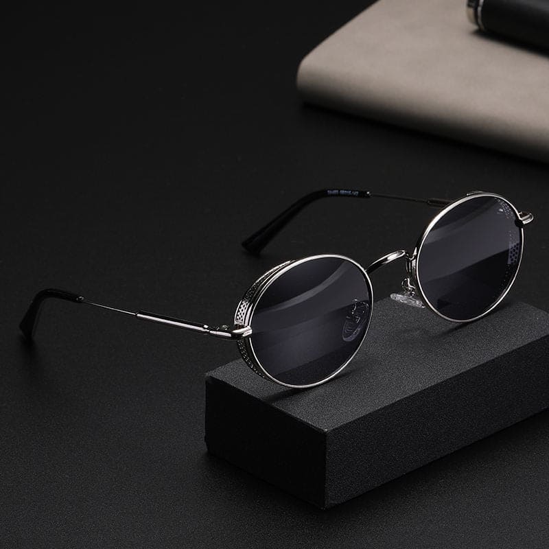 0small round mens designer shades sunglasses luxury high quality metal classic retro vintage sunglasses