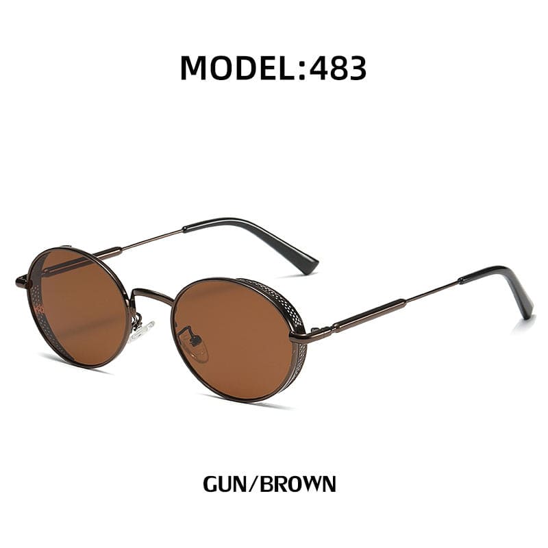 3small round mens designer shades sunglasses luxury high quality metal classic retro vintage sunglasses