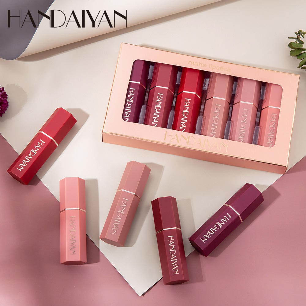 4HANDAIYAN 6 Color Set Lip Stick Vegan Organic