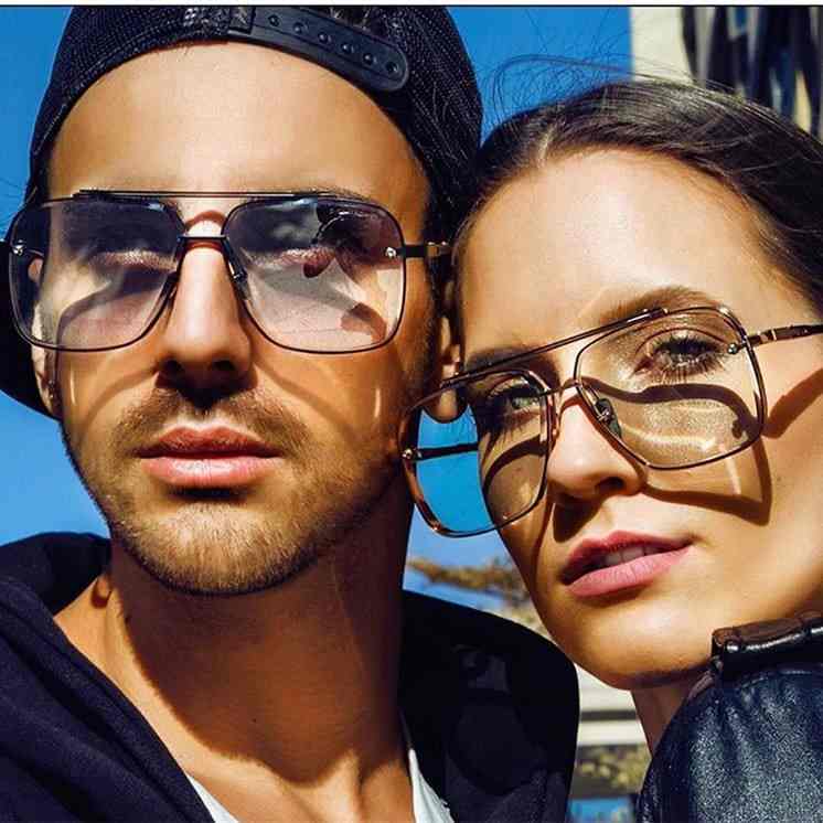 Vogue metal male double bar frameless women men fishing driving lunettes de vue homme gentle sunglass