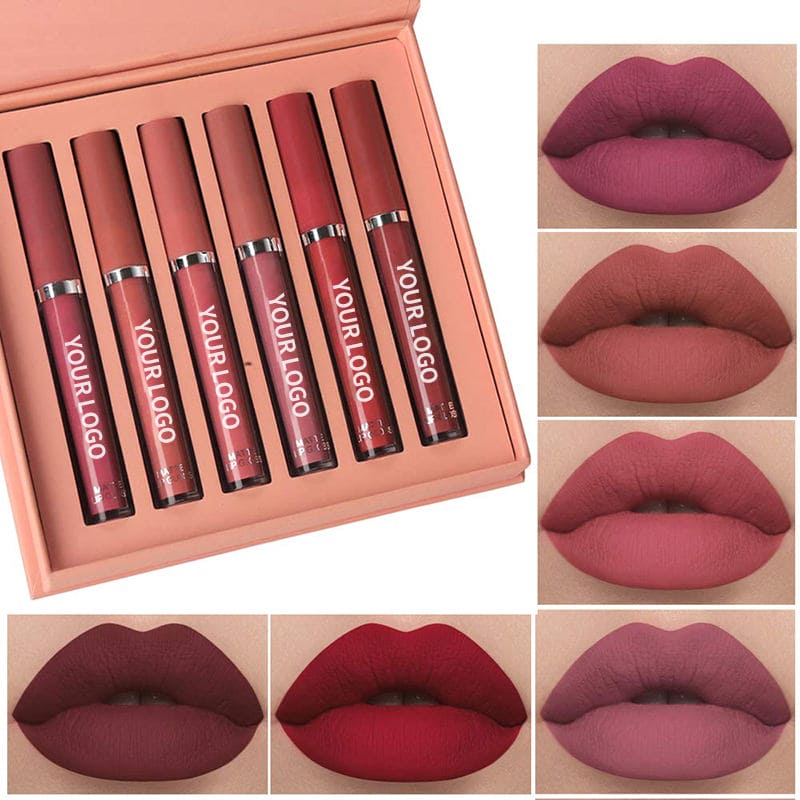 2Wholesale 6 Pcs Matte Lip Gloss Private Label Waterproof Liquid Lipstick Matte Lipstick Set