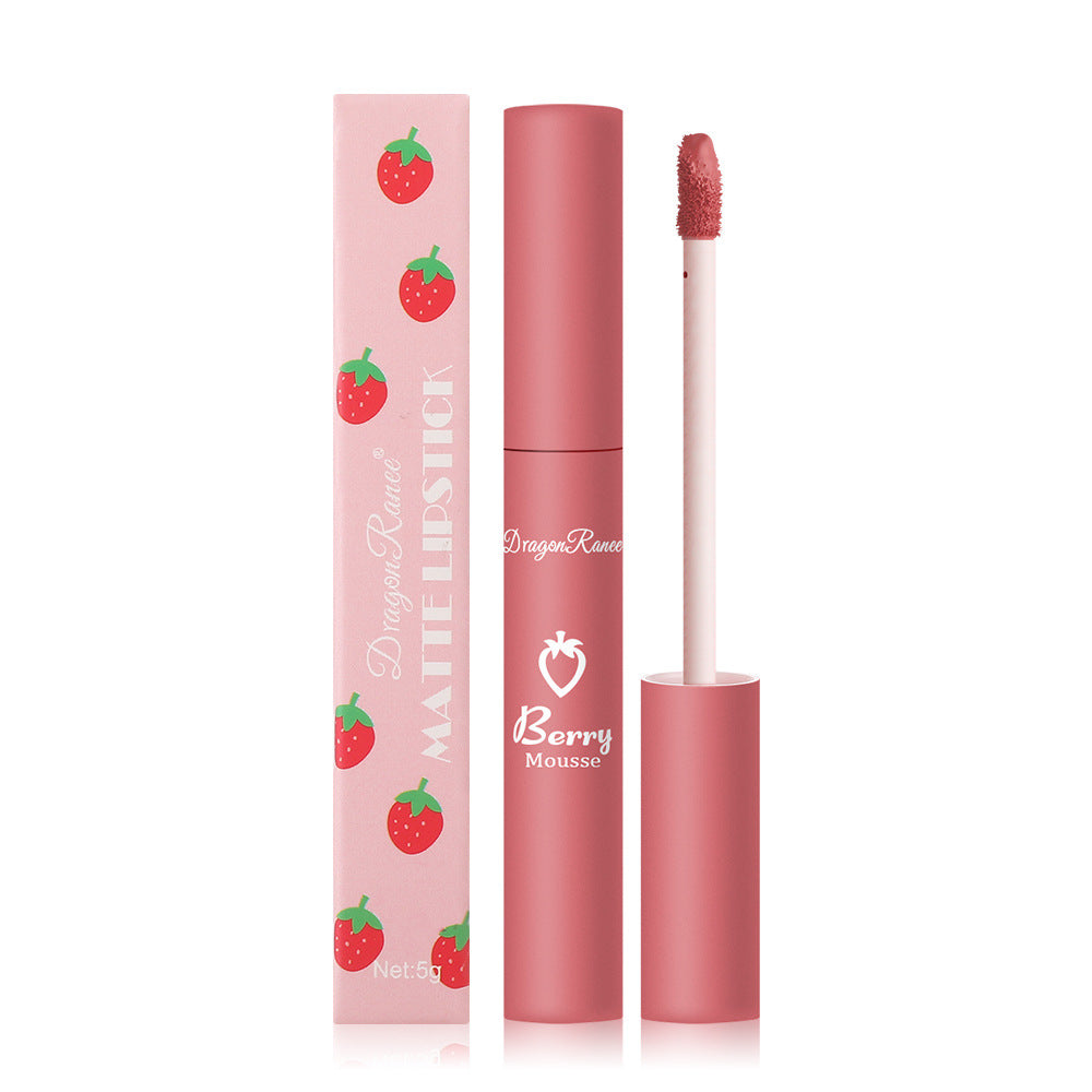 Liquid Lipstick Matte Strawberry Lip Gloss Cosmetic Waterproof Lip