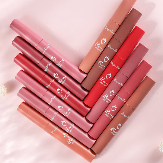 Liquid Lipstick Matte Strawberry Lip Gloss Cosmetic Waterproof Lip