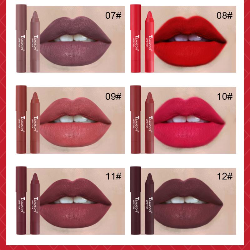 Teayason 12 Colors Matte Lipstick Lip Tint Lipstick Pen Makeup