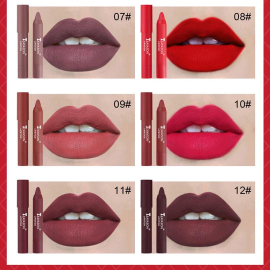 Teayason 12 Colors Matte Lipstick Lip Tint Lipstick Pen Makeup