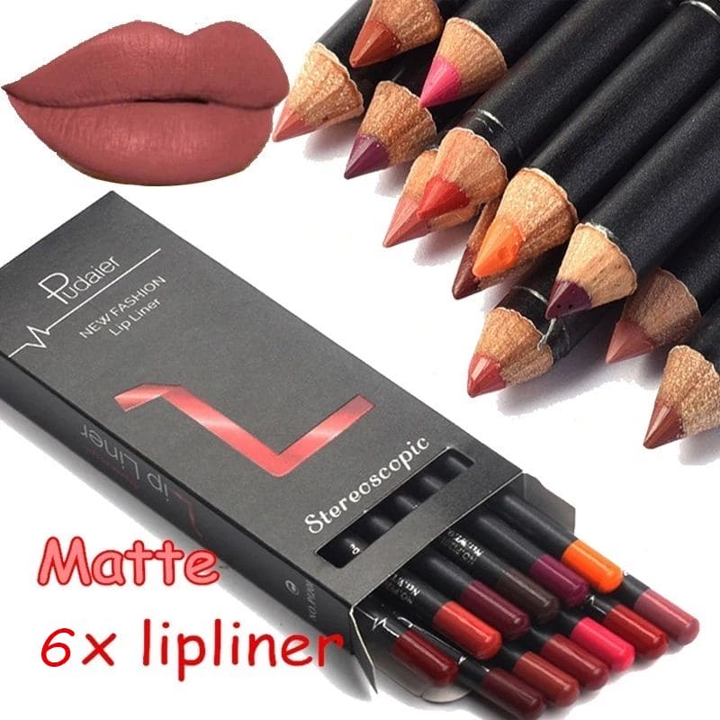 1WOOLOVE Lip Liner Pencil, 12 Colors, Matte, Moisturizing, Waterproof, Long Lasting, Professional Makeup Kit