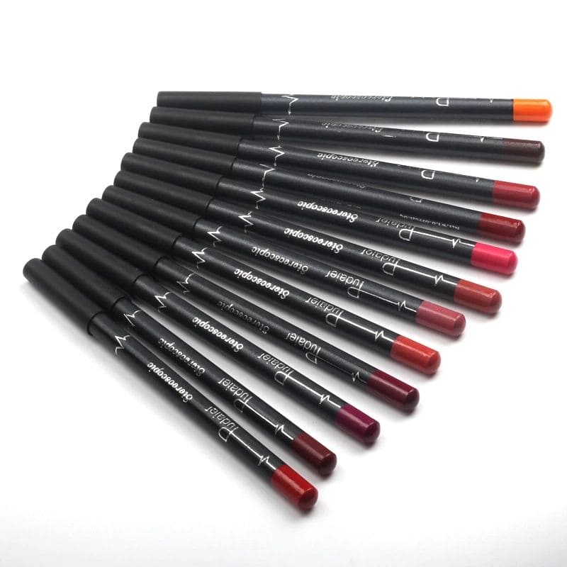 3WOOLOVE Lip Liner Pencil, 12 Colors, Matte, Moisturizing, Waterproof, Long Lasting, Professional Makeup Kit