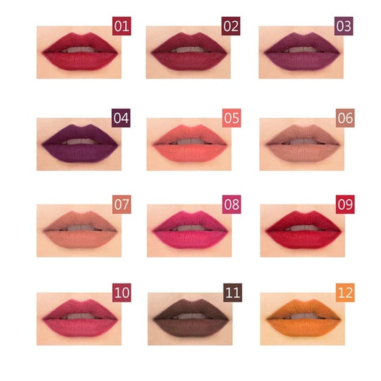 4WOOLOVE Lip Liner Pencil, 12 Colors, Matte, Moisturizing, Waterproof, Long Lasting, Professional Makeup Kit