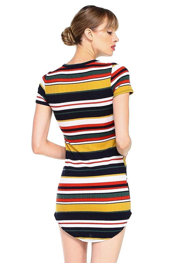 Multi Stripe Body Contour Dress