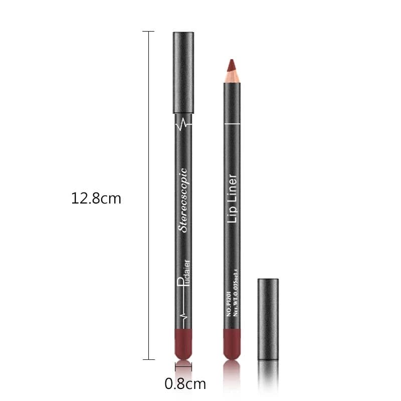 7WOOLOVE Lip Liner Pencil, 12 Colors, Matte, Moisturizing, Waterproof, Long Lasting, Professional Makeup Kit