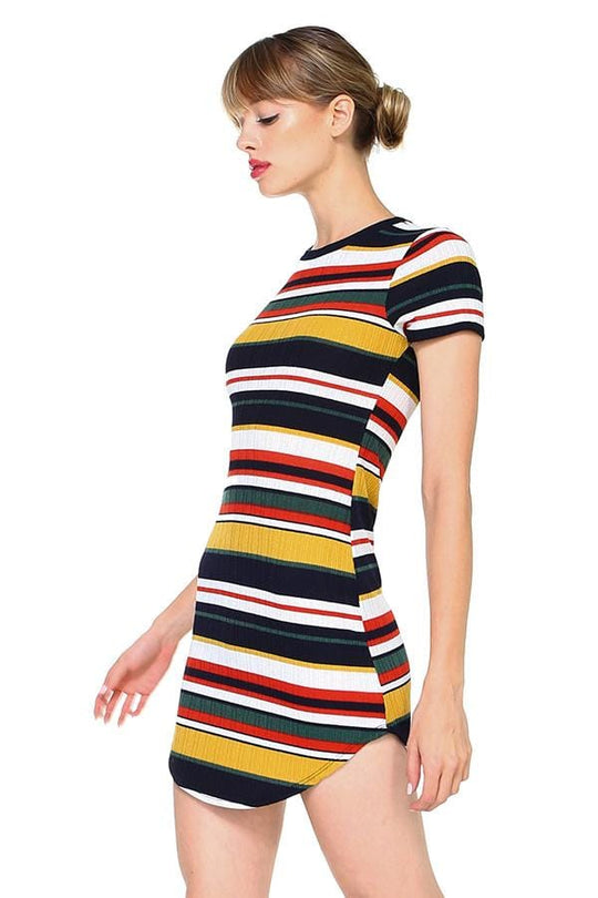 Multi Stripe Body Contour Dress